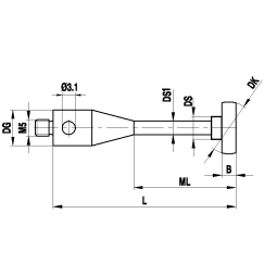 M5 Ø20 мм диск из высокопрочной стали для ScanMax, 1 мм толщина, L 65 мм, ML 55 мм, для систем ZEISS A-5555-2417